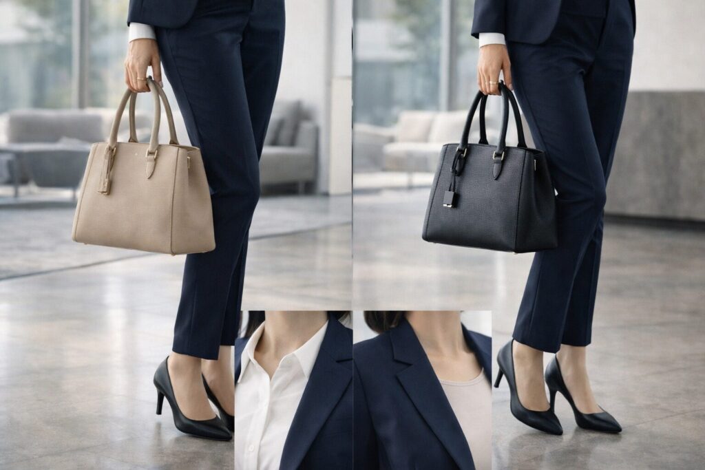女性の転職スーツに合うバッグと靴