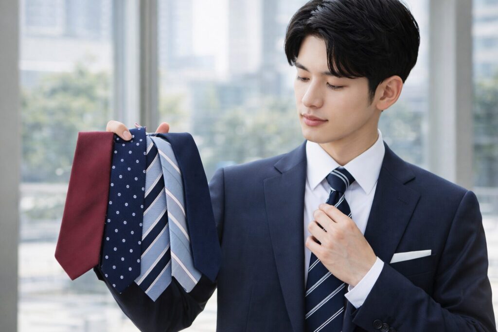 新入社員のネクタイ選び