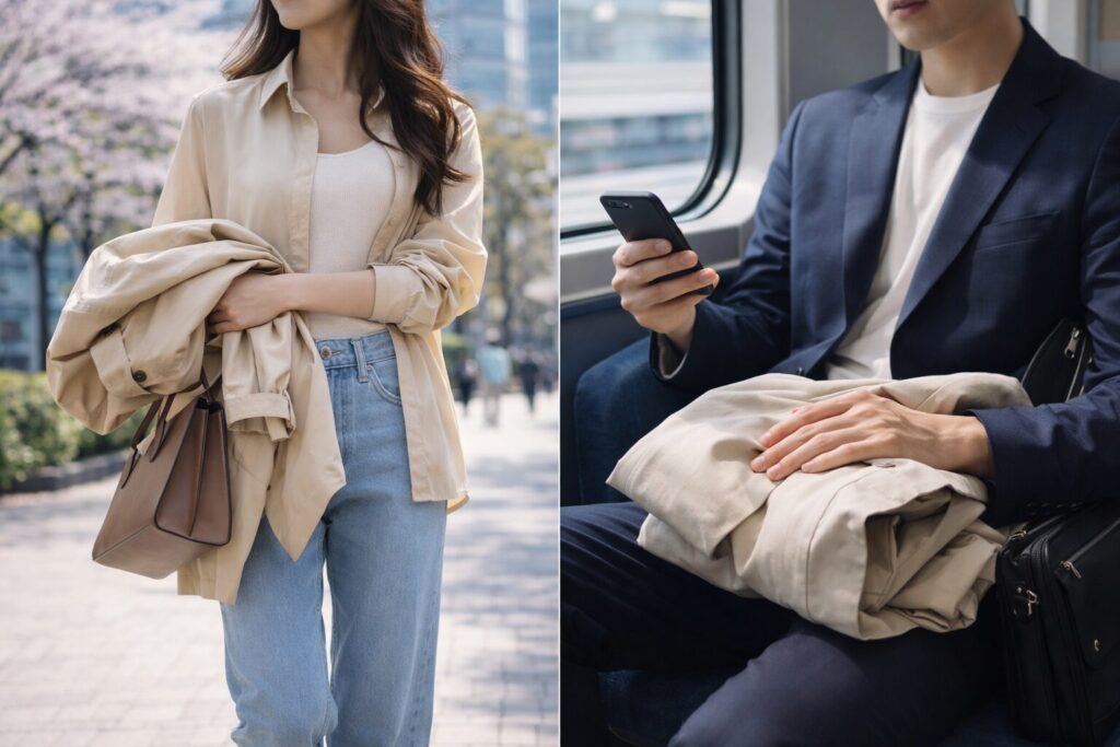 春コートいらない時の持ち運び