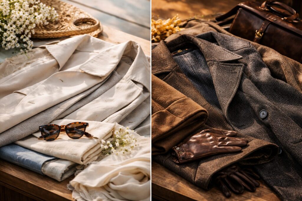 春コートと秋コート素材の違い