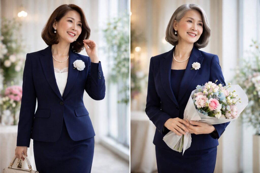 母親らしい上品コーデ