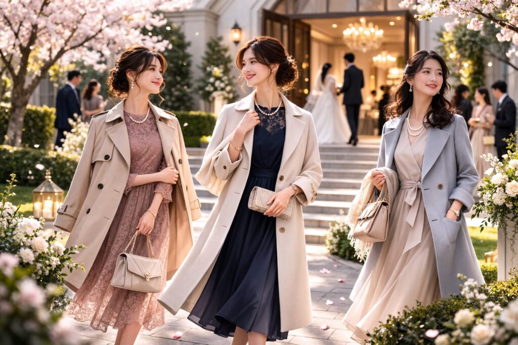 結婚式コート春の女性向け選び