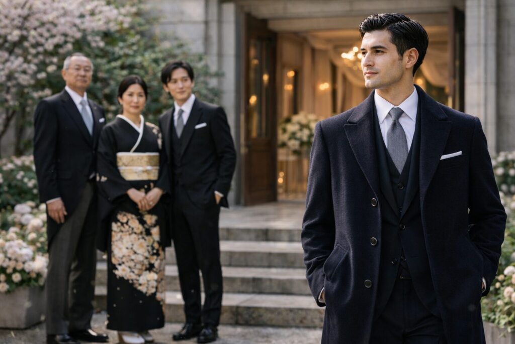 結婚式コート春の親族の装い