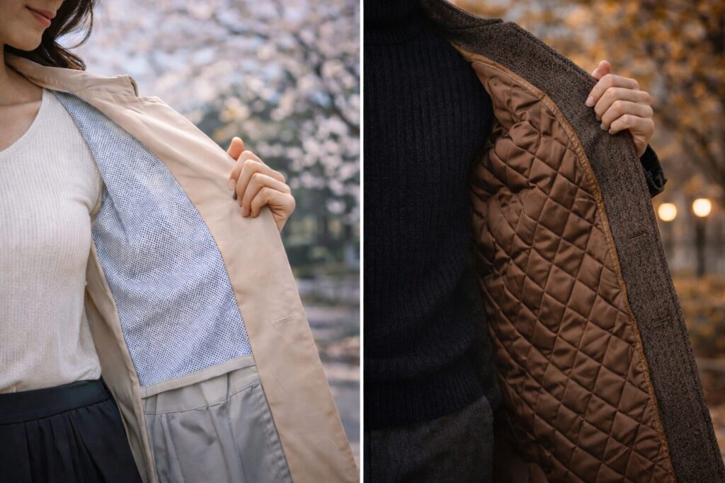 裏地機能で見る春秋差