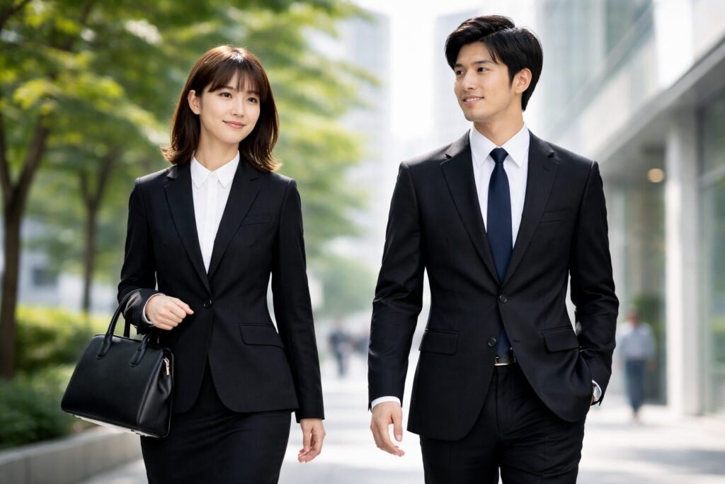 黒スーツは喪服に見えない？