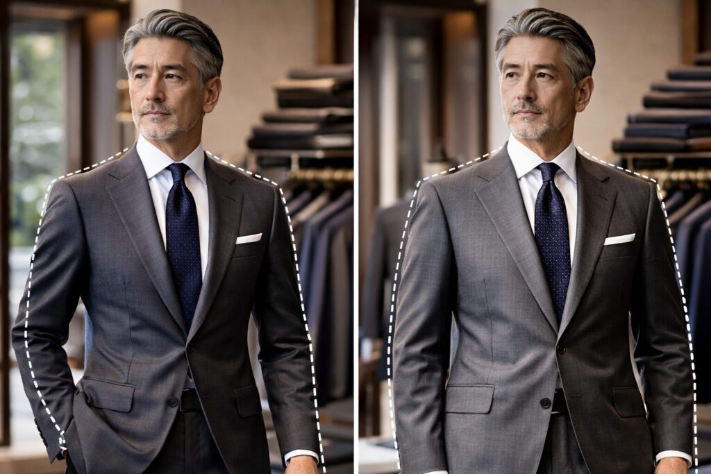 50代スーツのシルエット論