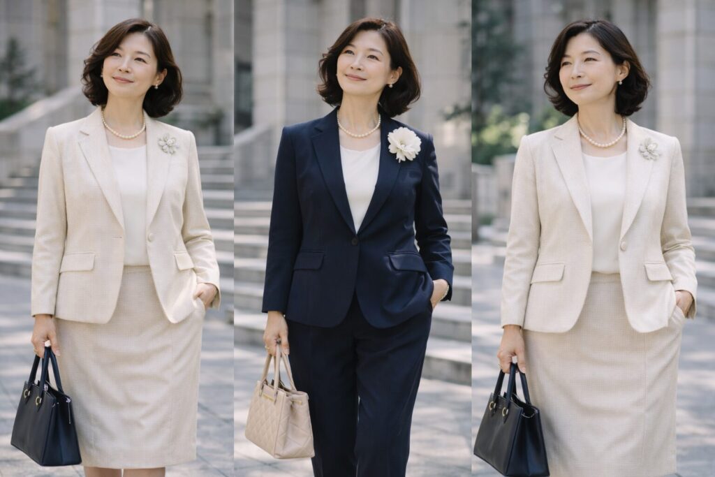 50代女性の母親スーツの基本