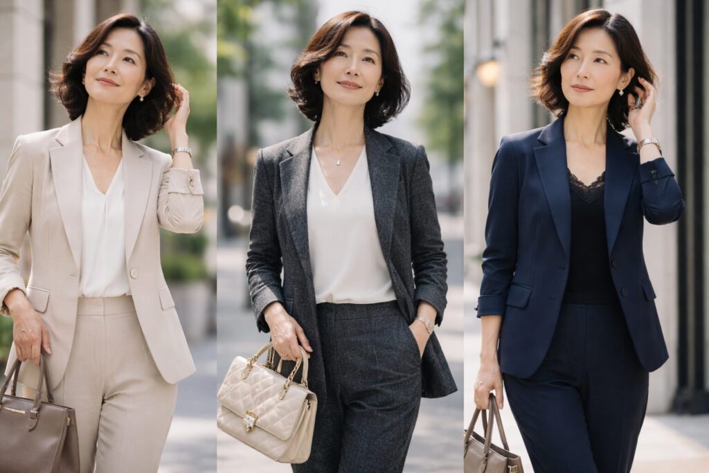 50代女性スーツはおしゃれ重視