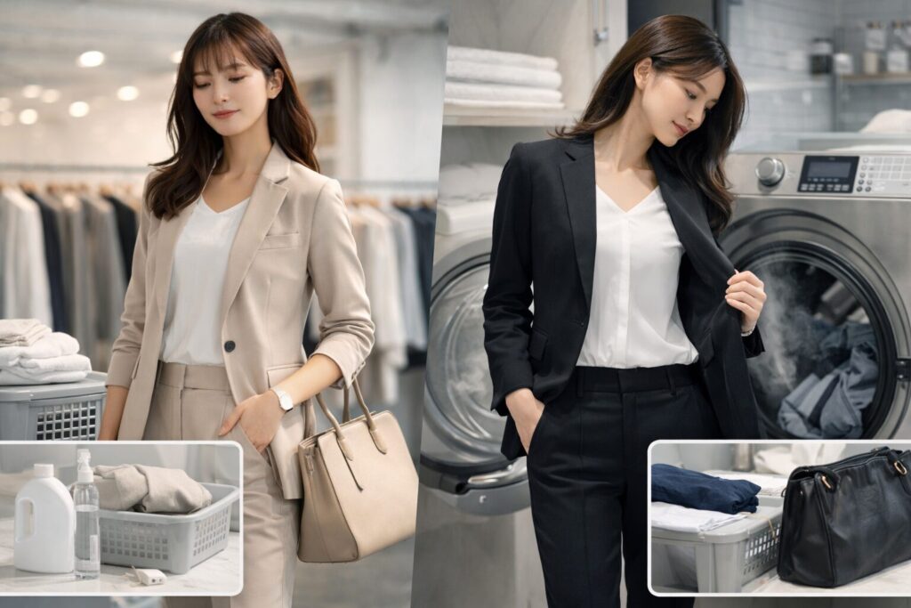 guとユニクロのスーツ比較レディース洗える性能