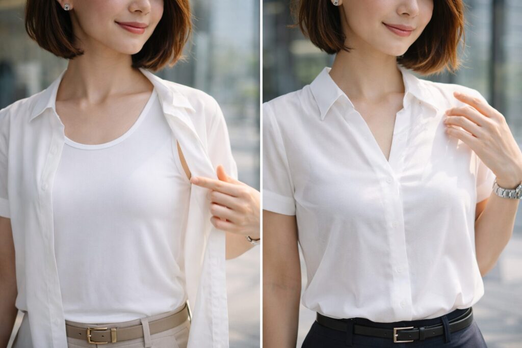 インナーの透けと汗対策