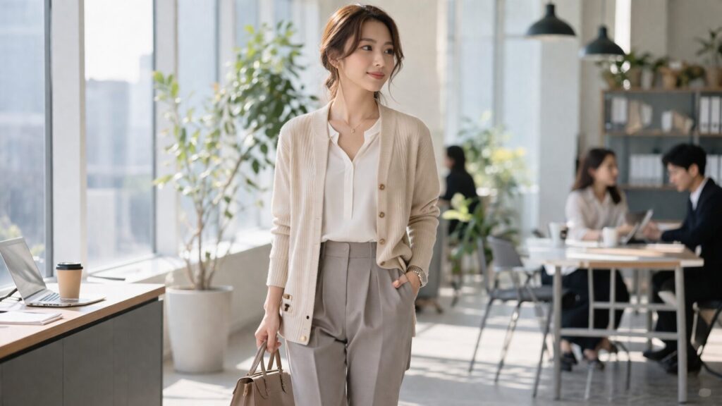 オフィスカジュアルとカーディガン