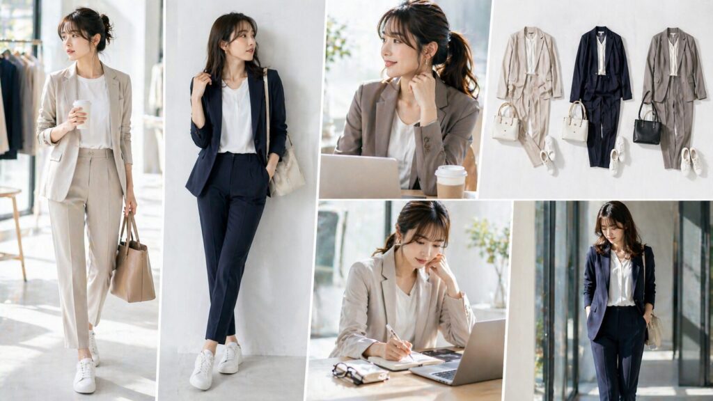 カジュアルスーツレディースどこで買う20代向け