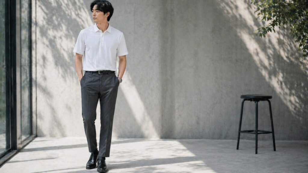 スラックスで高見えする方法