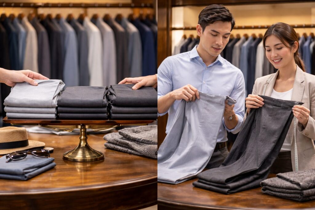 スーツの夏用と冬用の見分け方でズボンの重量で区別