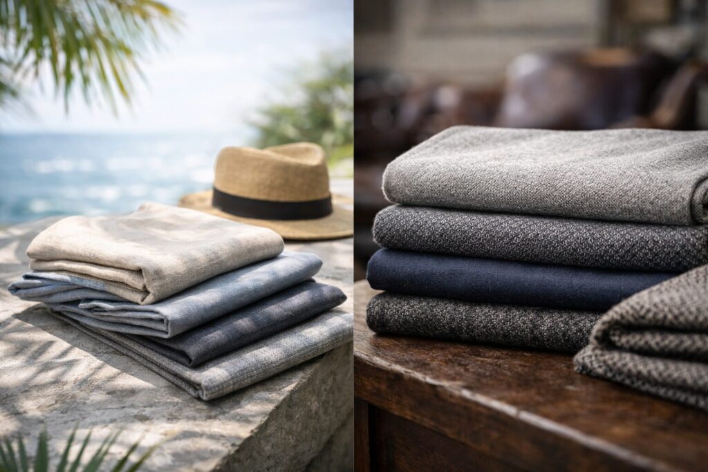 スーツの夏用と冬用の見分け方はズボンの素材で決まる