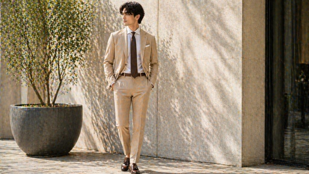 ベージュスーツの色合わせ