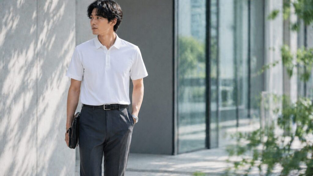 ポロシャツで作るクールビズ