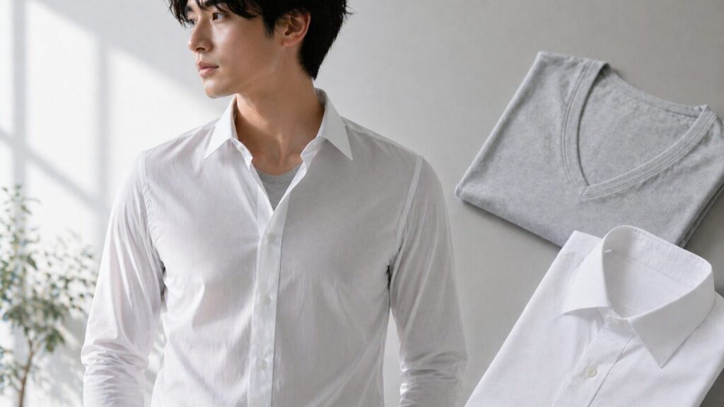 ライトグレーインナーが自然に見える例