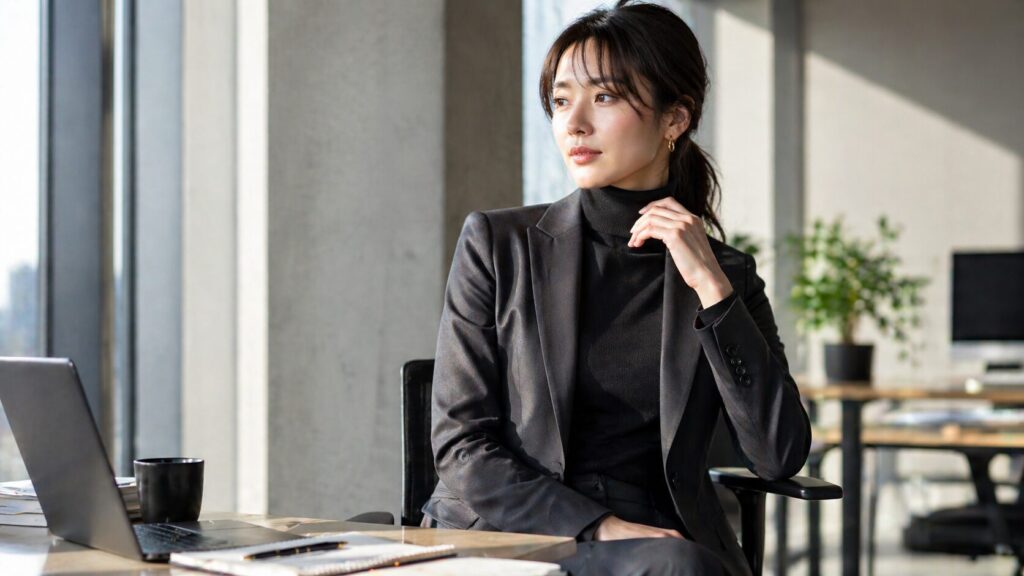 レディーススーツで着てもOK