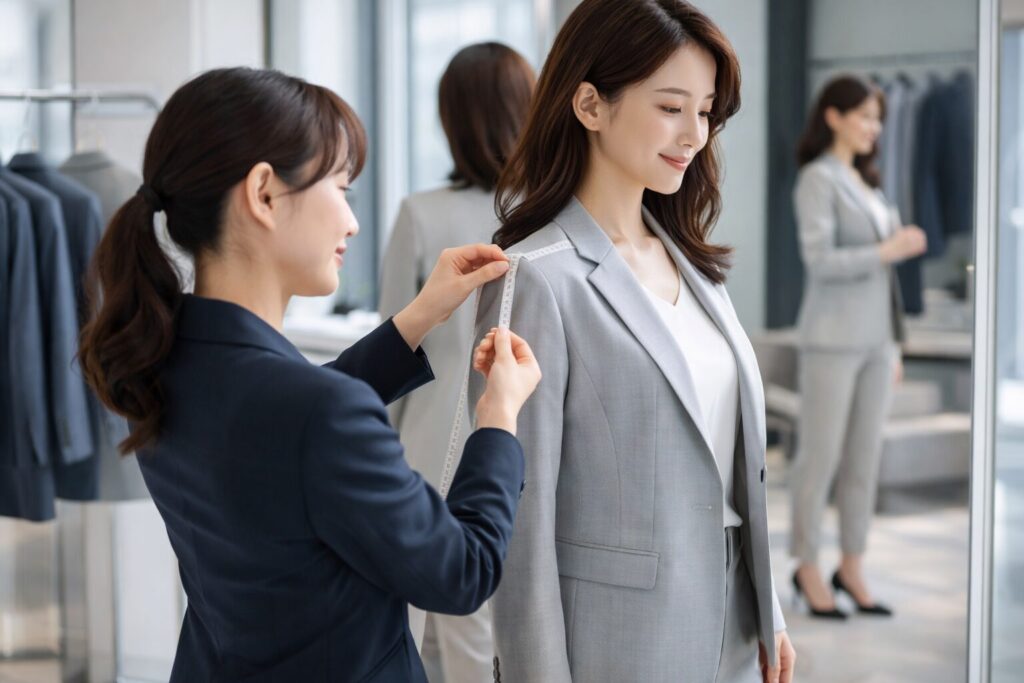 レディーススーツのサイズ感