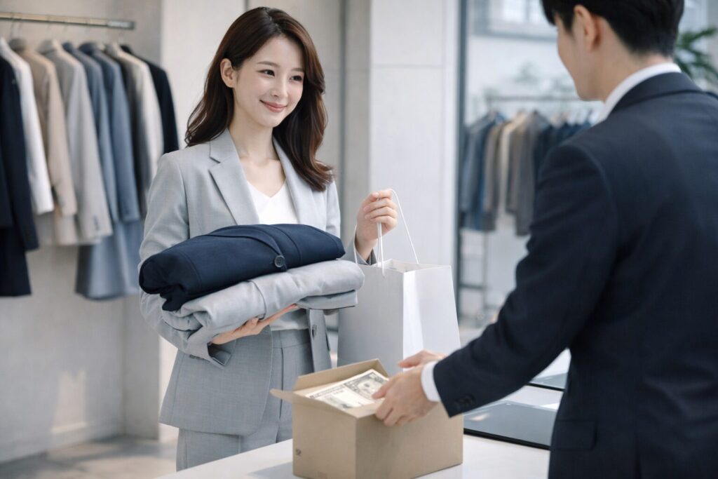 レディーススーツの下取り活用