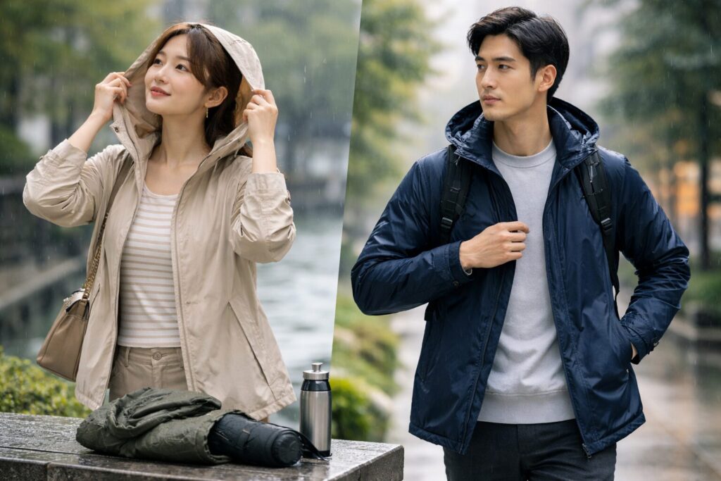 梅雨の薄手アウター基準