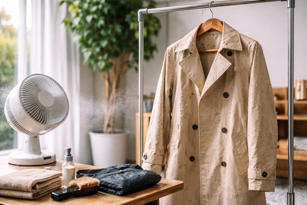 濡れたコートの手入れ方法