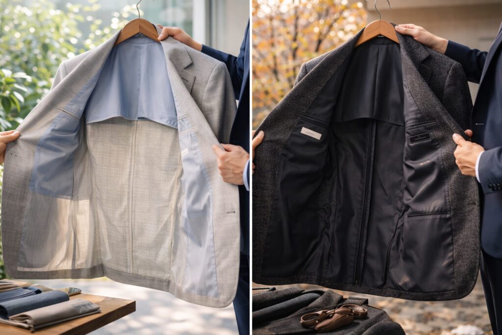 背抜きと総裏の違い