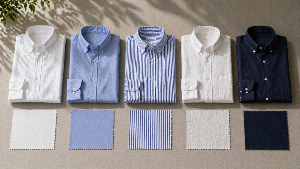 長袖シャツの定番素材