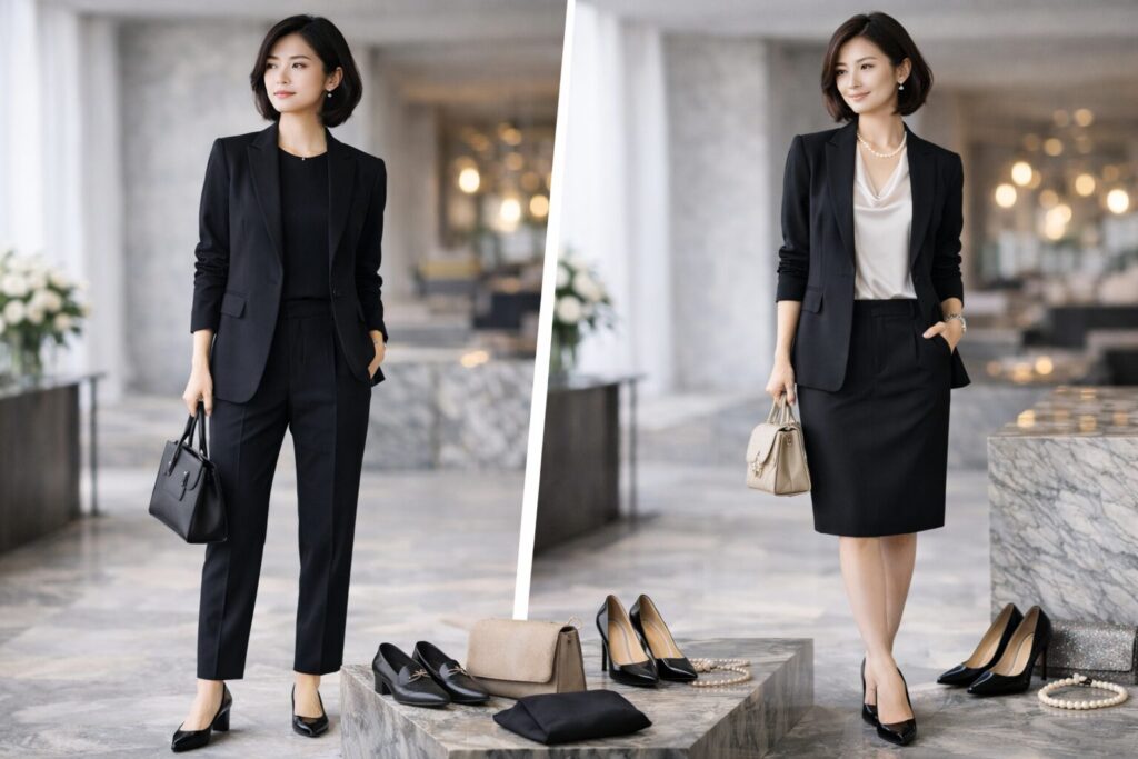 黒スーツで喪服見えを防ぐ方法