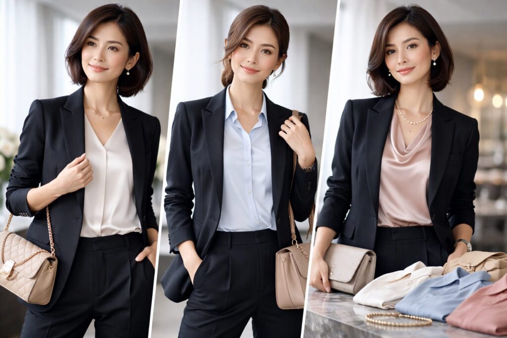 黒スーツとインナーの選び方