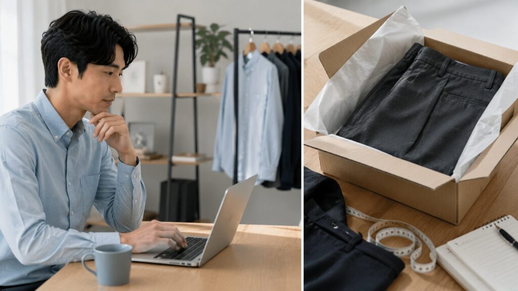 オンラインで買うスラックスの注意点