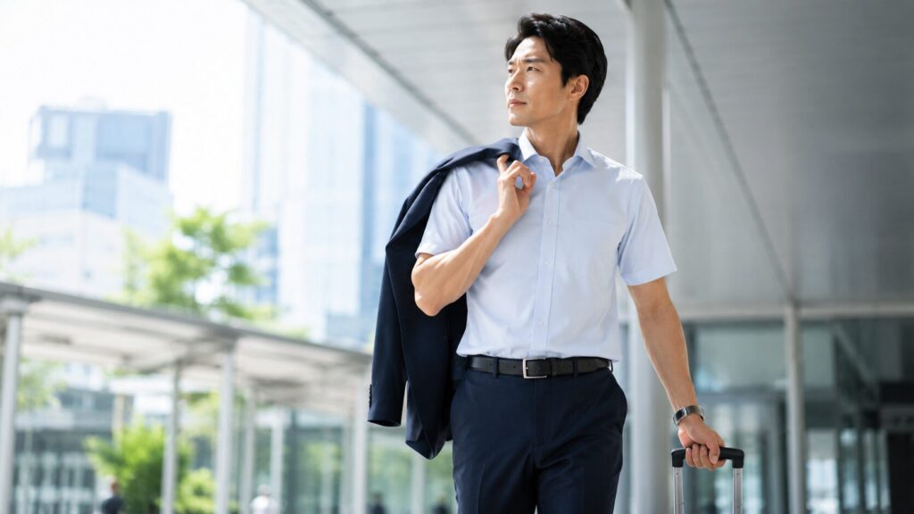 クールビズ出張のジャケット着用