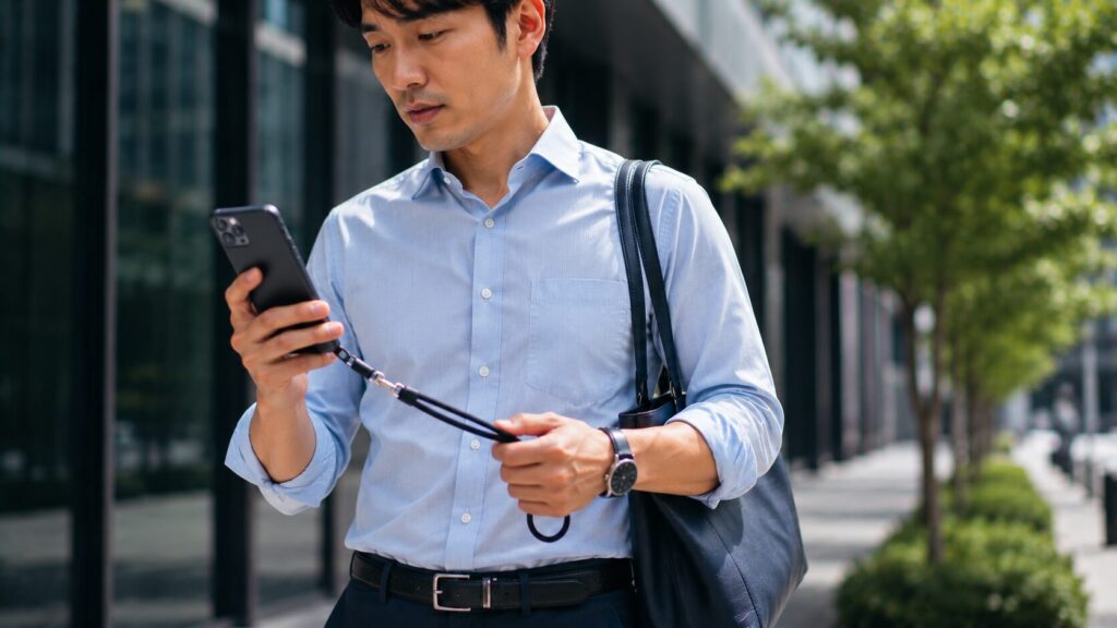スマホ落下防止グッズ活用