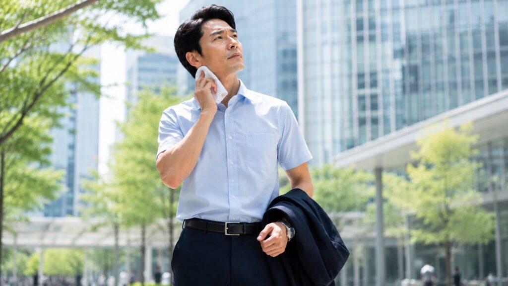 出張時のクールビズ汗対策