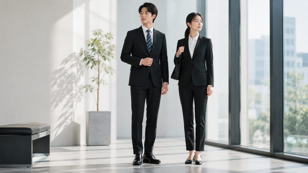 就活スーツはストレート推奨