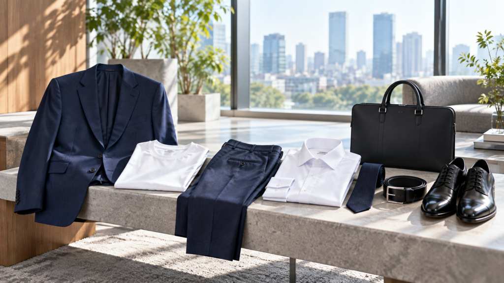 ビジネススーツに合わせるTシャツとシャツ、ネクタイ、革靴の使い分け